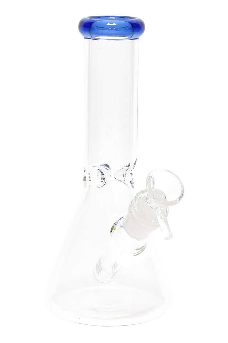 Colored Rim Glass Beaker Bong “Pastel Pour” – 8″