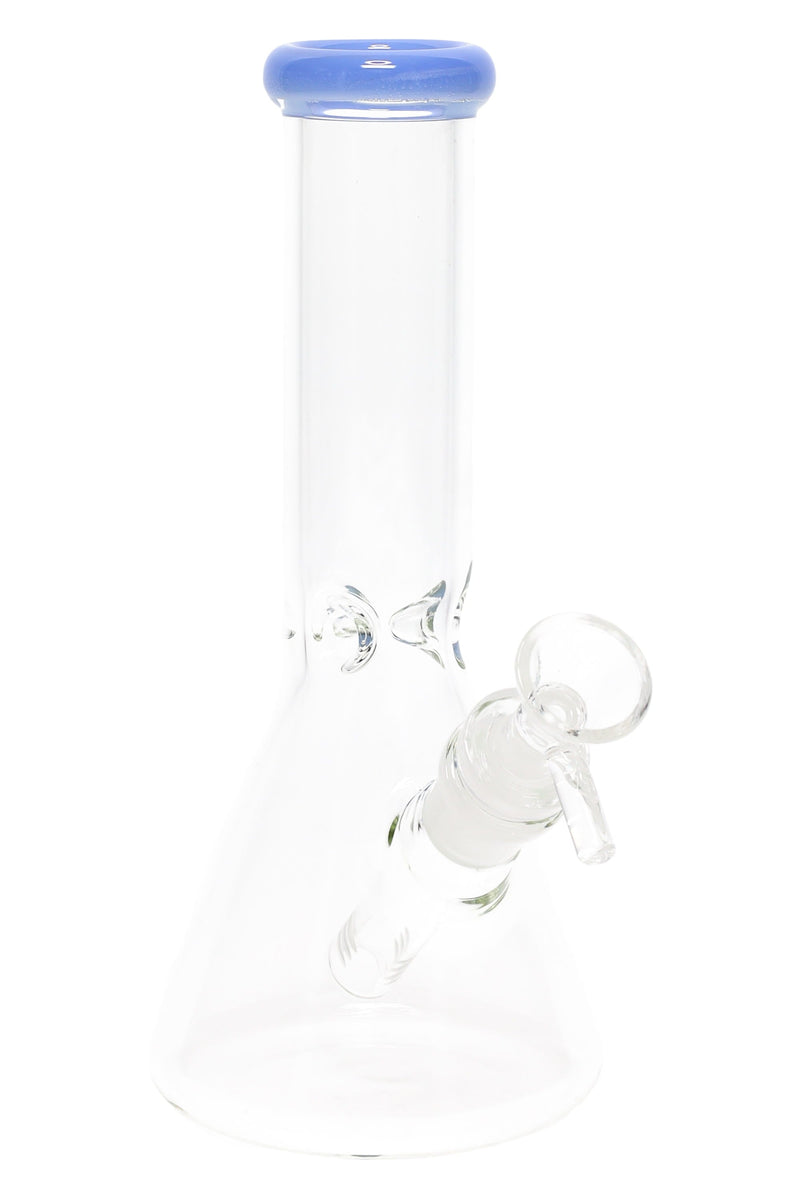 Colored Rim Glass Beaker Bong “Pastel Pour” – 8″
