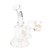 6B Glass clear stemless dab rig, 5.5 inch with showerhead percolator