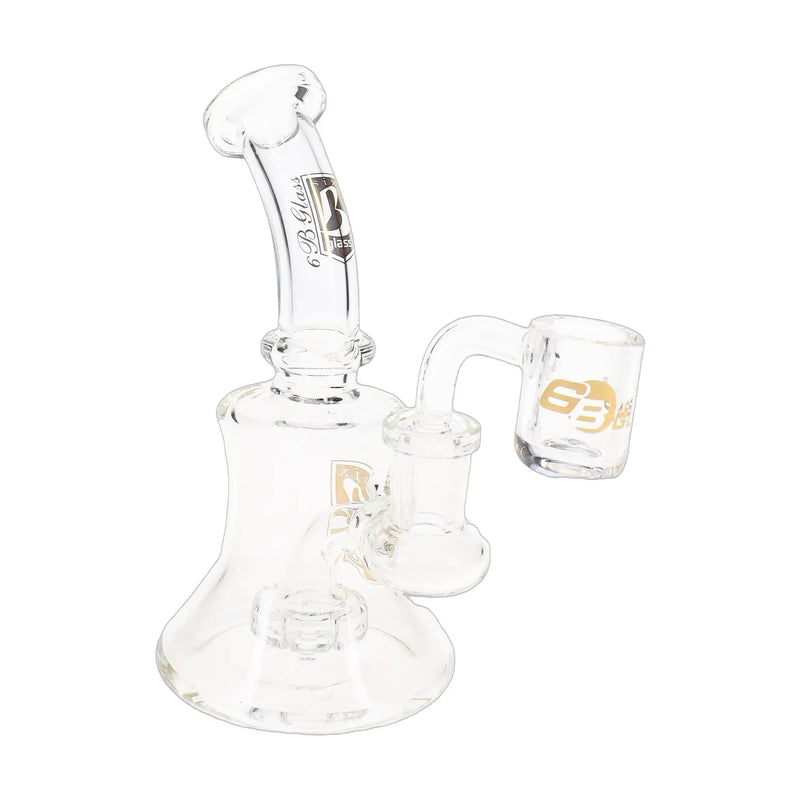 6B Glass clear stemless dab rig, 5.5 inch with showerhead percolator