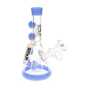 6B Glass double showerhead beaker bong, 7.5 inch compact piece, assorted colors