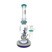6B Glass silver fumed stemless bong, 10.5 inch with tentacle accents, assorted colors