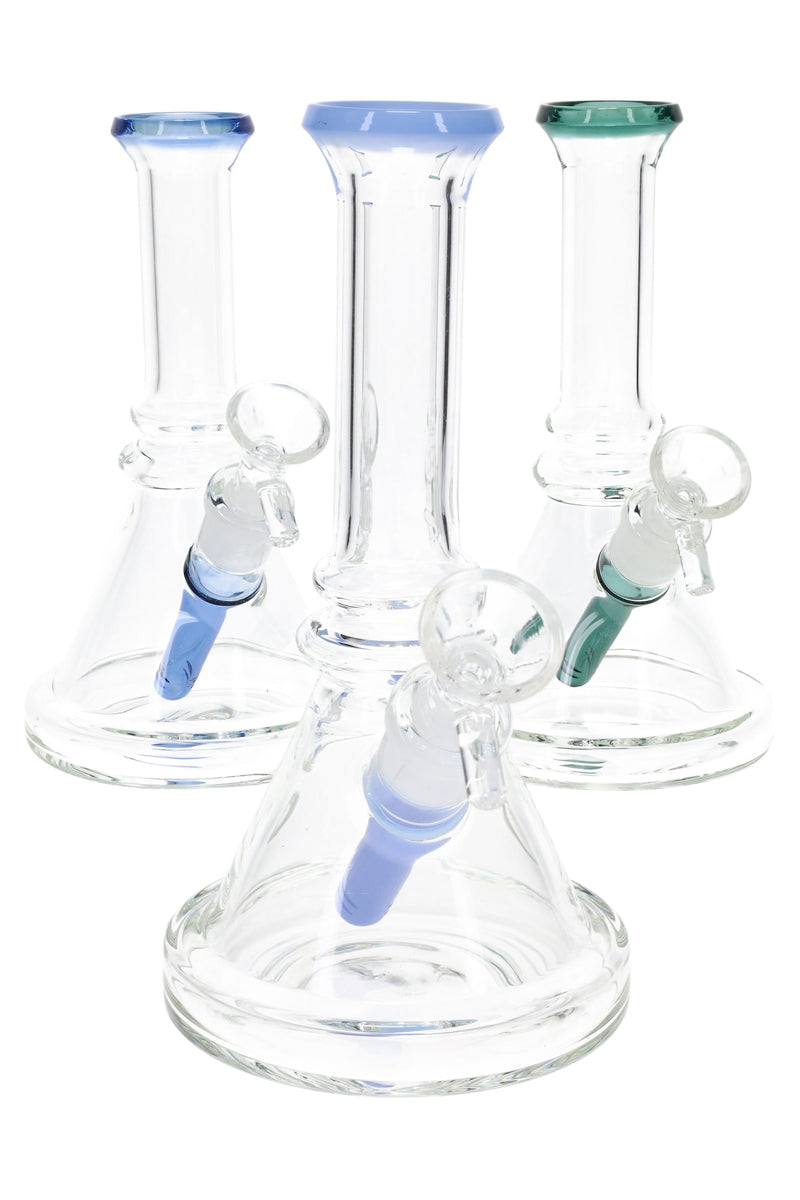 Stemless Glass Beaker Bong “Pocket Pour” – 14.5 mm – 7½″