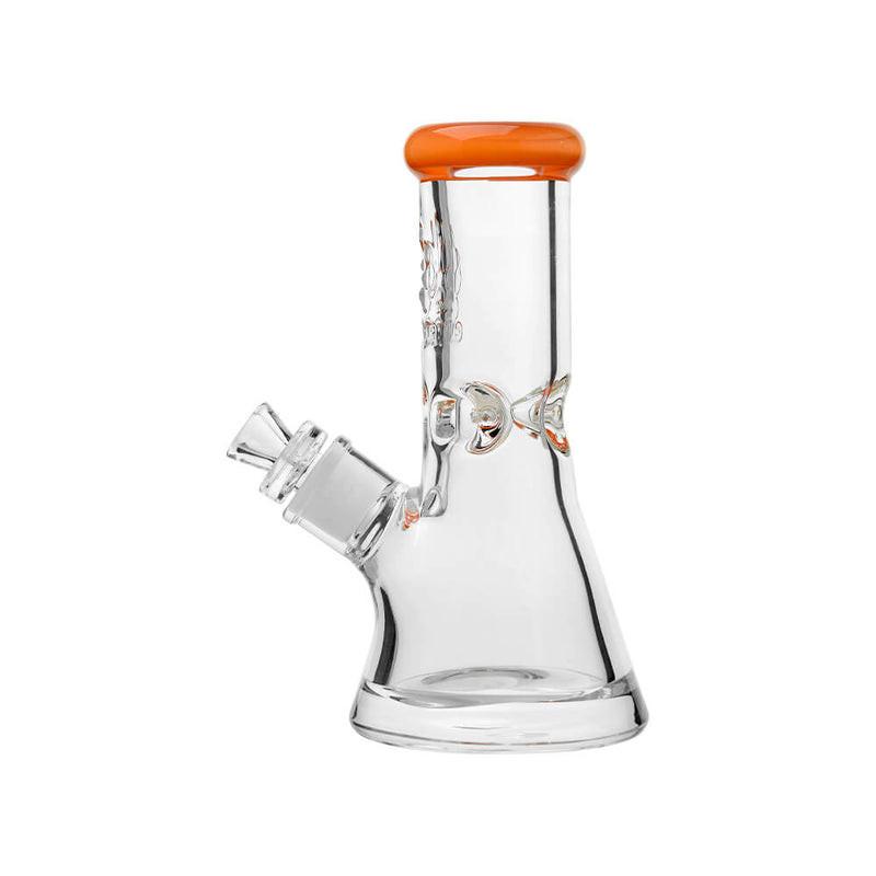 CaliBear Classic 9mm Beaker Water Pipe - 8" | Etched Logo & Color Lip