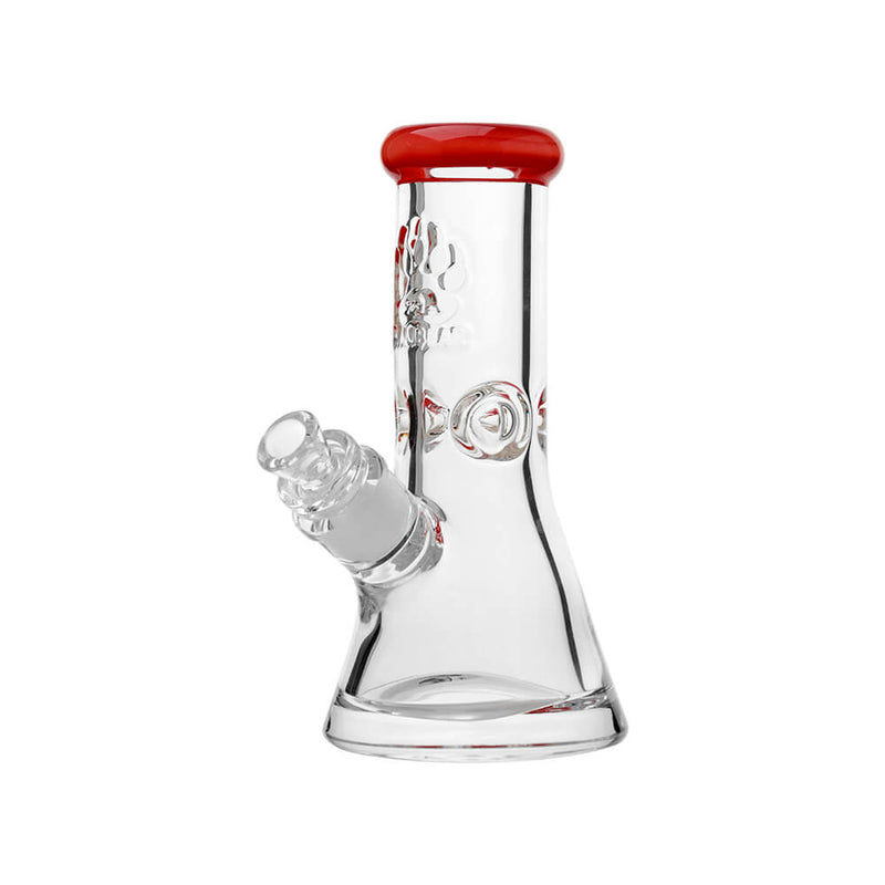 CaliBear Classic 9mm Beaker Water Pipe - 8" | Etched Logo & Color Lip