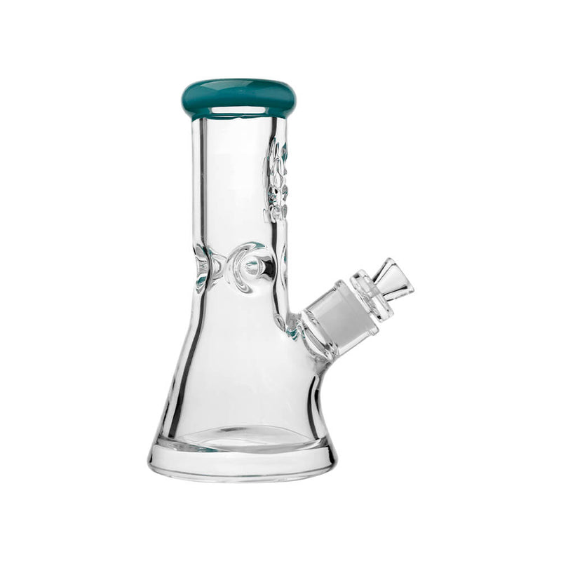 CaliBear Classic 9mm Beaker Water Pipe - 8" | Etched Logo & Color Lip