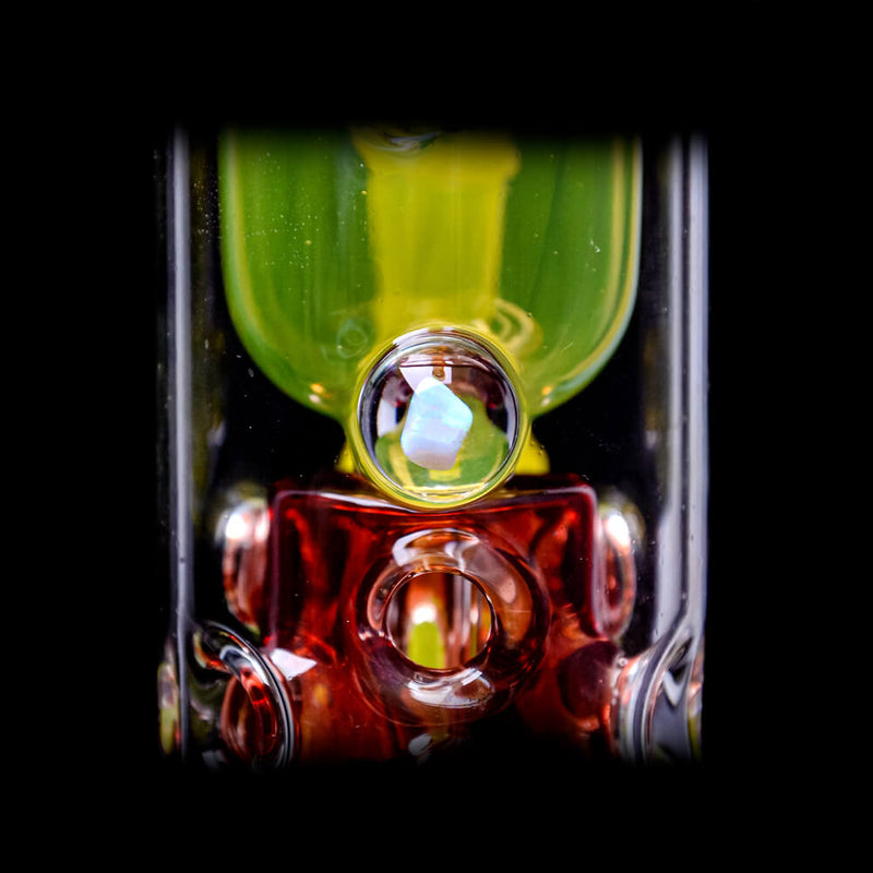 Calibear Kickback Straight Fab Torus Dab Rig | 8.5" Opal-Encased Glass Rig with Seed of Life Perc