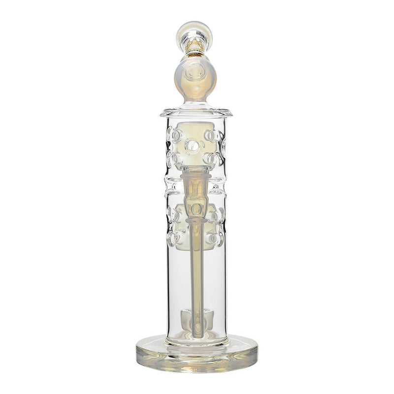 Calibear Premium Sidecar Straight Fab Glass Bong With Flower of Life Perc