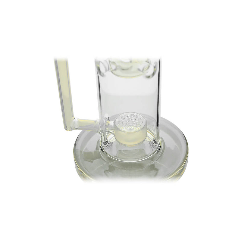 Calibear Premium Sidecar Straight Fab Glass Bong With Flower of Life Perc