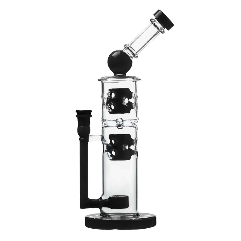 Calibear Premium Sidecar Straight Fab Glass Bong With Flower of Life Perc