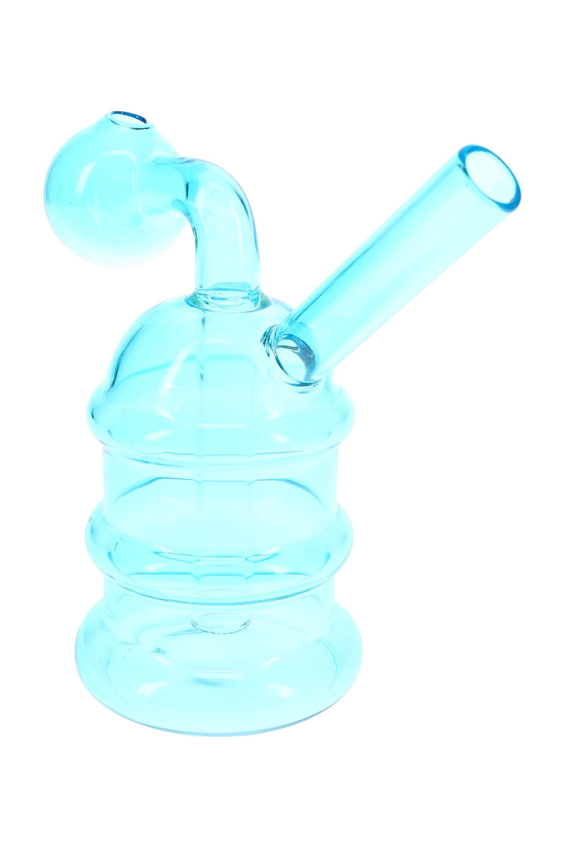Ridged Glass Oil Burner Rig “Candy Coil” – 4½″ – Assorted Colors