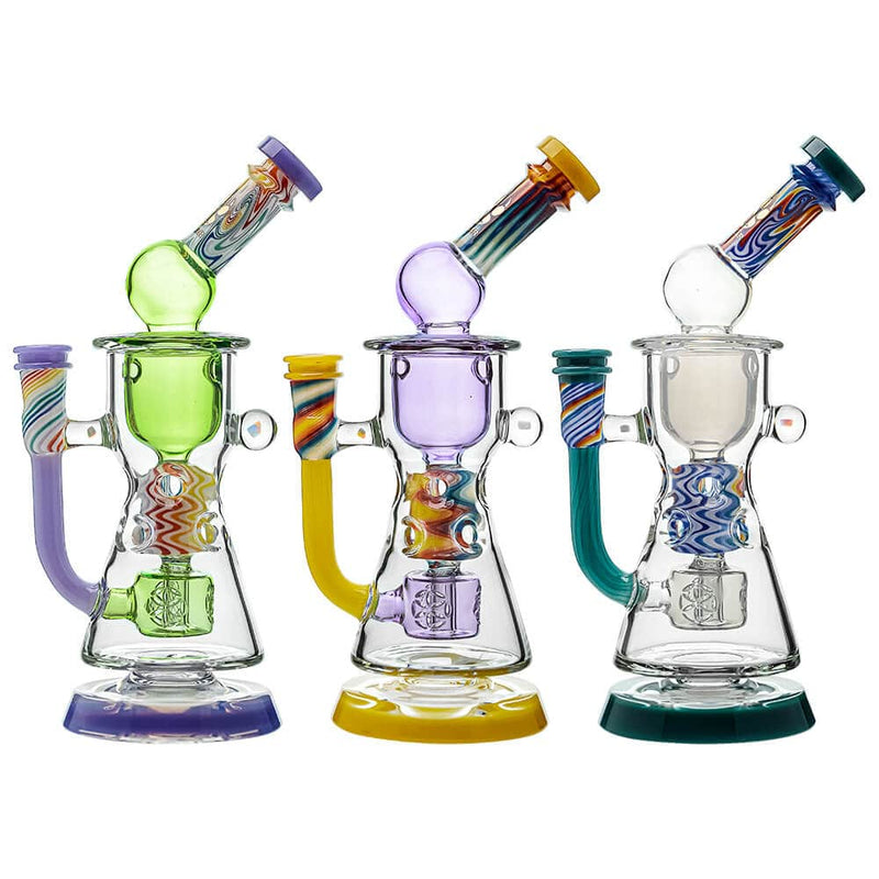 Calibear Wigwag Straight Fab Torus V2 Encased Two Opals W/ Seed of Life Perc