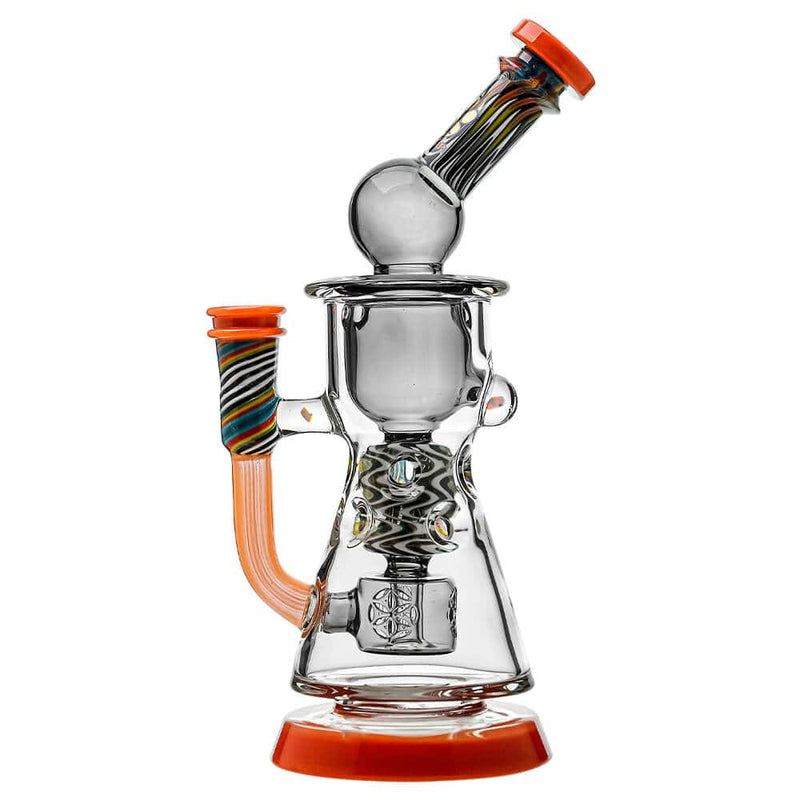 Calibear Wigwag Straight Fab Torus V2 Encased Two Opals W/ Seed of Life Perc