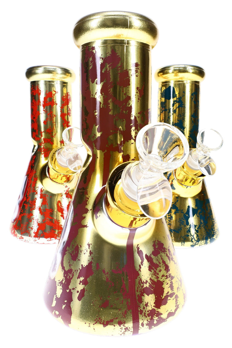 Glass Beaker Bong Gift Set “Starter Stack” – Ice Pinch – 8″