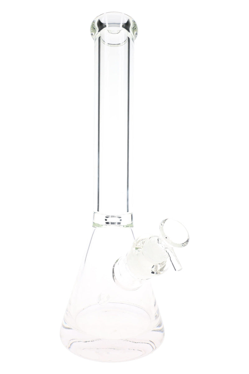Clear Glass Beaker Bong “Crystal Base” – Ice Catch – 7 mm Thick – 13½″