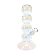 BigFun iridescent bubble stack glass bong, 10 inch with electroplated finish