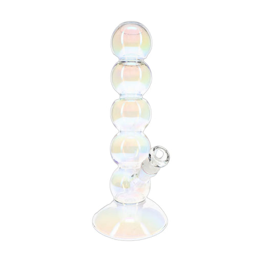 BigFun iridescent bubble stack glass bong, 13 inch with electroplated finish