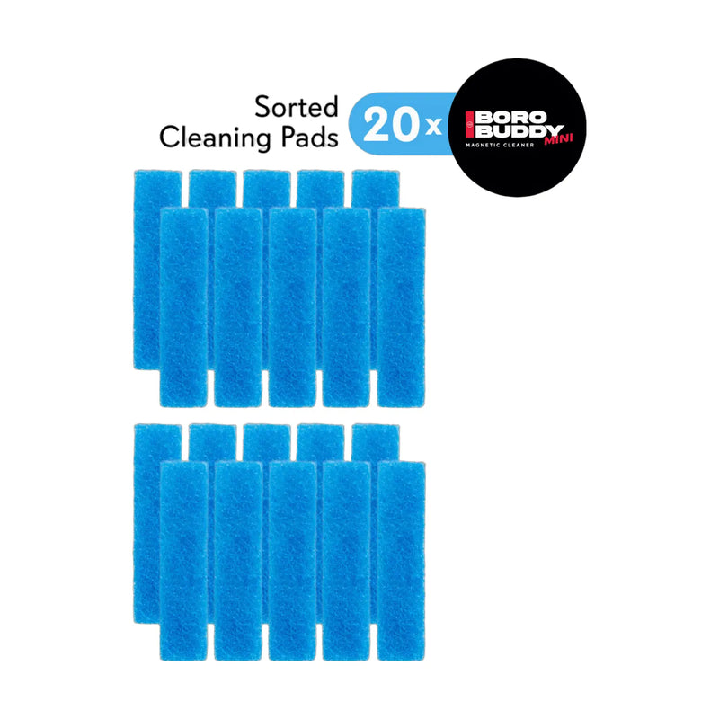 BoroBuddy Mini cleaning pads for bong glass surfaces, recycled scratch-safe material