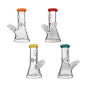 Calibear Classic 9 mm beaker water pipe, 8 inch with etched logo and color lip