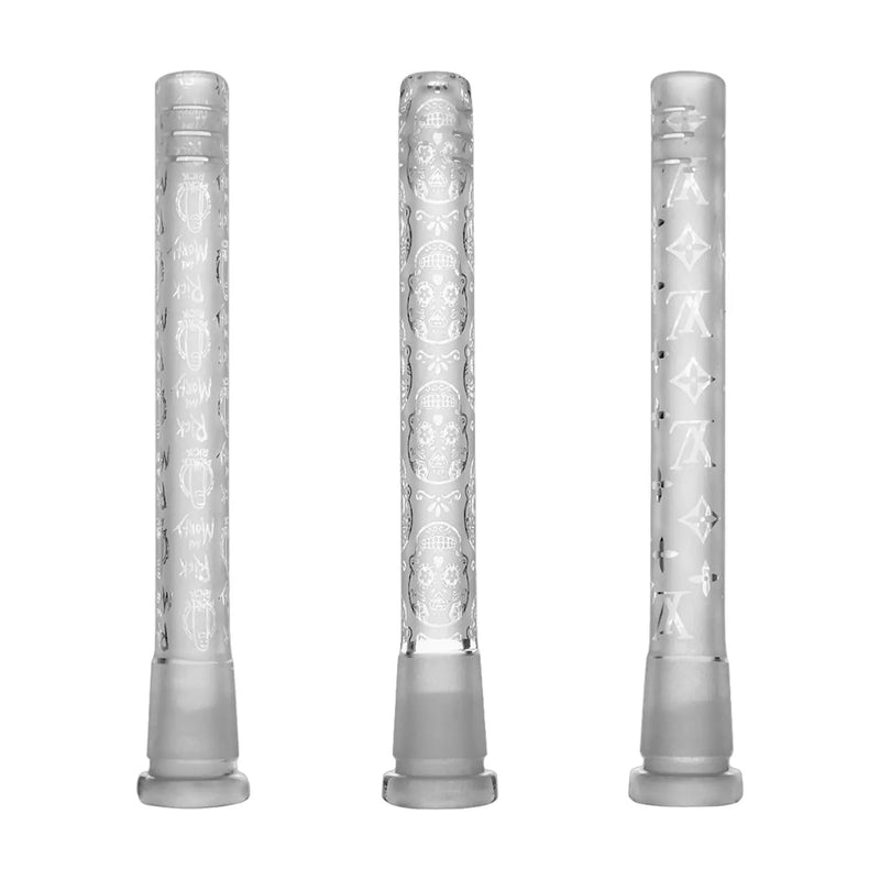 Calibear hand-etched art downstem, 5.7 inch length with 14.5 mm joint size