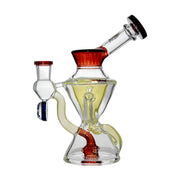 Calibear Hourglass recycler dab rig, 7.7 inch glass with marble accents and percolator