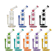 Calibear sidecar straight fab glass bong with Flower of Life percolator