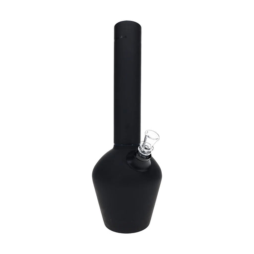 Chill rubberized steel bong, 13 inch matte black with ceramic lining, glass slide