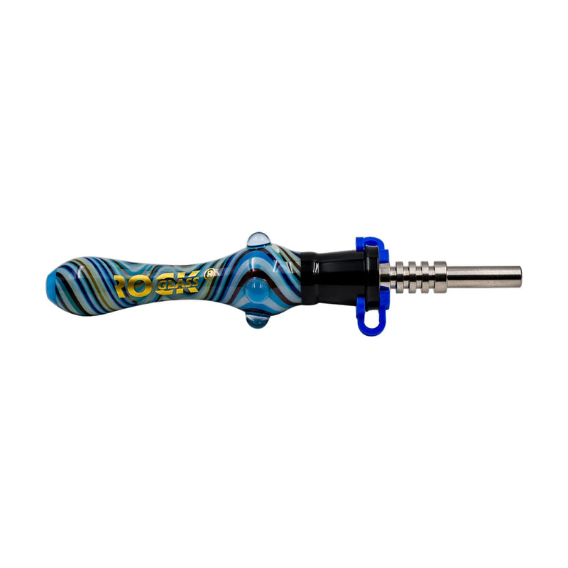 Chromatic Core 14 mm rock glass nectar collector with patterned body, titanium tip