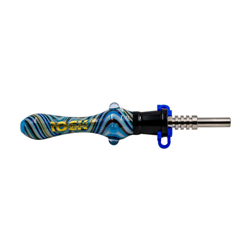 Chromatic Core 14 mm rock glass nectar collector with patterned body, titanium tip