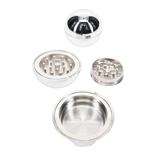 Chrome Sphere Metal Herb Grinder “Mirror Orb” – 2″