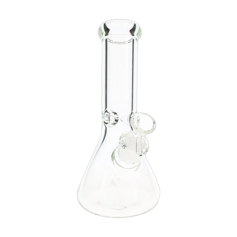 Clear 9 mm thick glass beaker bong, 10 inch with ice pinch and 14.5 mm bowl