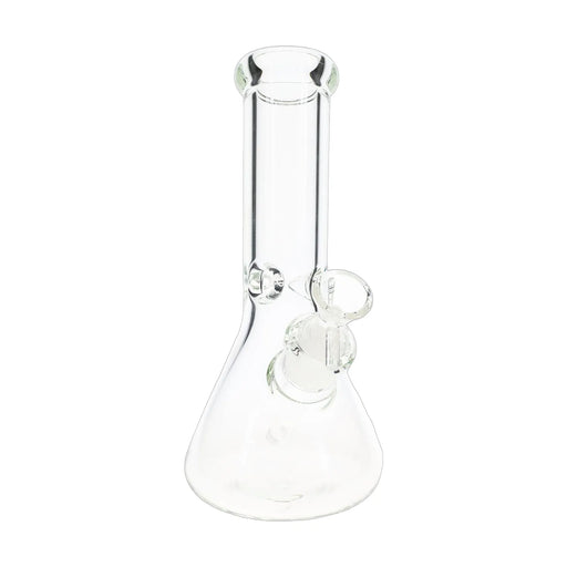 Clear 9 mm thick glass beaker bong, 10 inch with ice pinch and 14.5 mm bowl