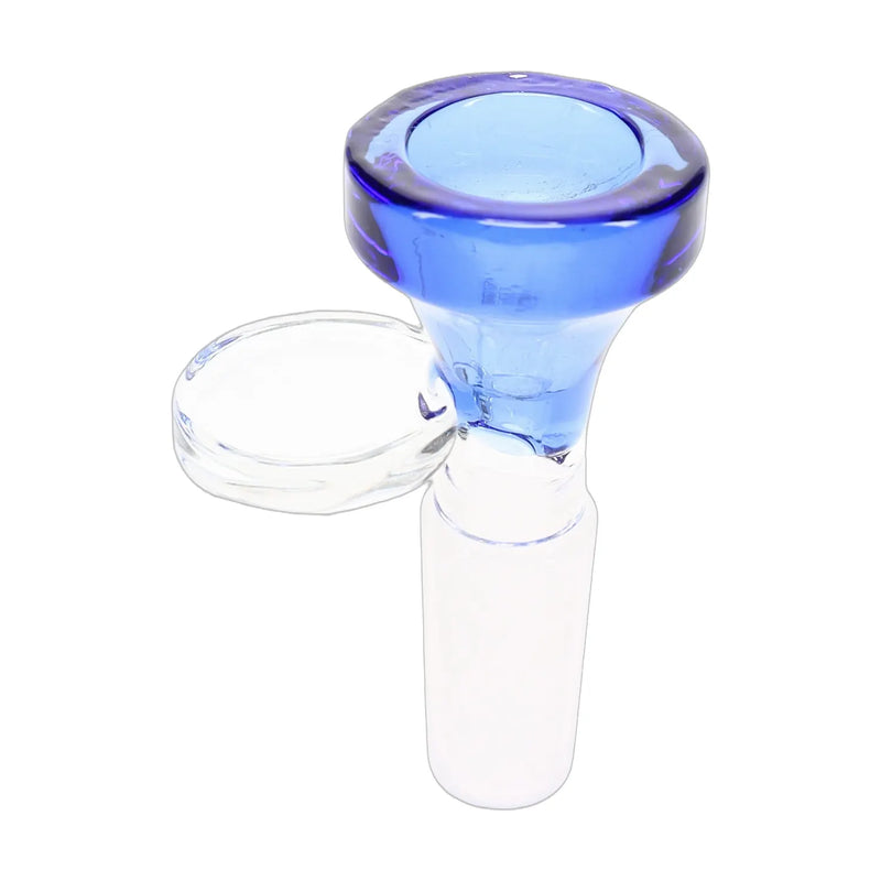 Colored glass 14.5 mm bong bowl with clear glass handle for easy grip