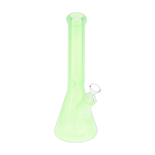 Colored glass beaker bong, 14 inch with 7 mm walls, ice pinch, removable downstem