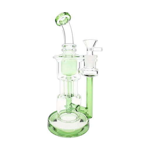 Colorful glass stemless recycler bong, 9.5 inch with colored accents, assorted colors