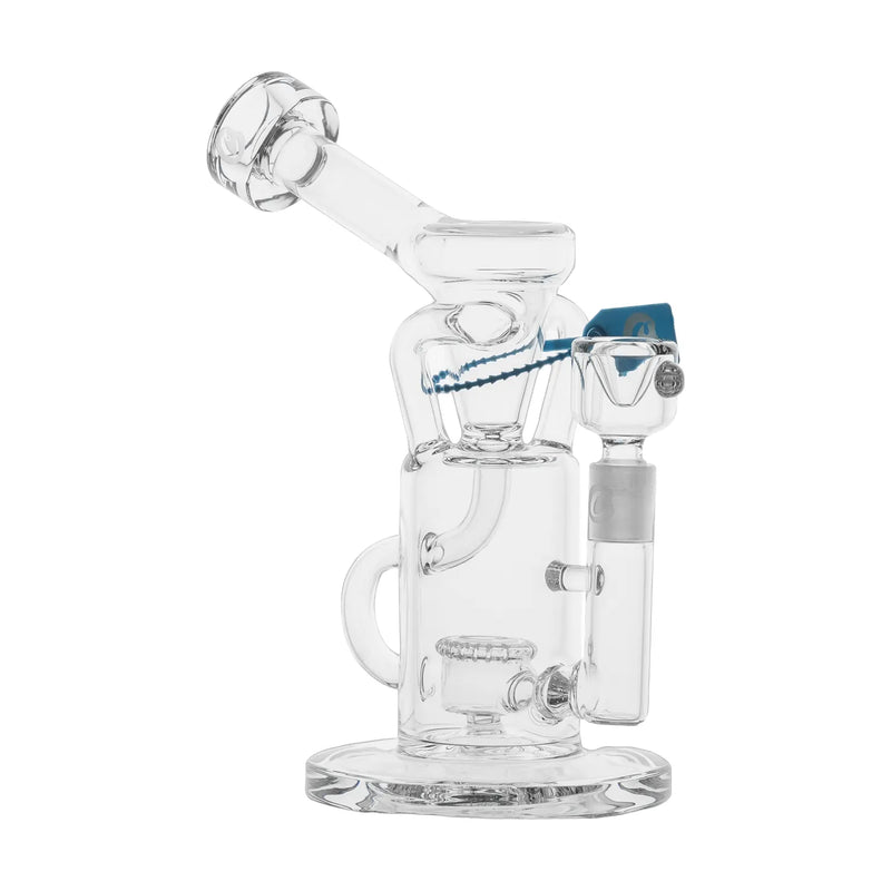 Cookies Doublecycler glass dab rig with V pattern etching and recycler design