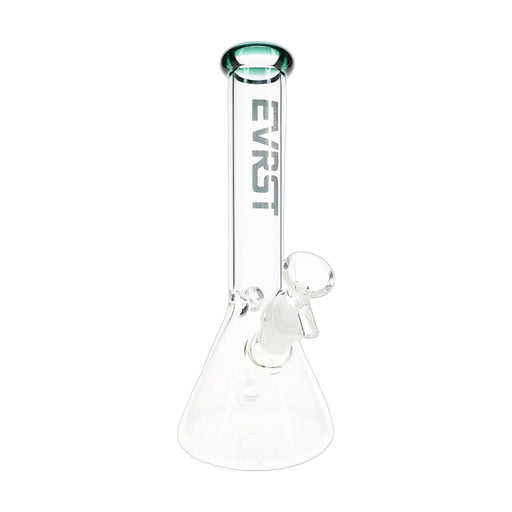 EVRST glass beaker bong, 10 inch with colored rim accent and ice pinch