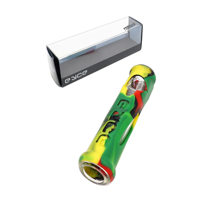 Eyce ProTeck silicone and glass steam roller pipe with 4 LED modes, included tools