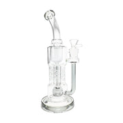 Glass HexaRecycler bong, 11.5 inch with six-chamber recycler body, showerhead perc