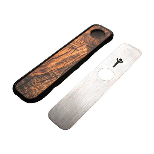 High Roller Mahogany Genius folded glass smoking pipe with wood-grain finish