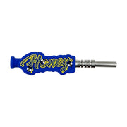 Honeycomb silicone and titanium nectar collector with detachable tip, dab straw