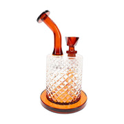 Jane West Twenties glass bubbler water pipe, 7.5 inch with disc mouthpiece