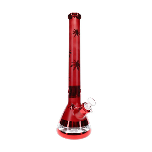 Metallic leaf glass beaker bong, 18 inch with ice pinch and 14.5 mm bowl