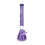 Metallic vine glass beaker bong, 18 inch with ice pinch and removable downstem