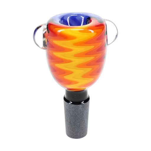 Multicolor reverse glass 14.5 mm bong bowl with marble accents, assorted colors