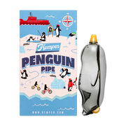 Penguin shaped glass hand pipe, 4 inch novelty smoking pipe