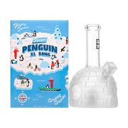 Penguin XL glass bong, 8.8 inch with frosted igloo base and ball percolator