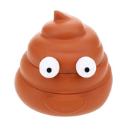 Poop emoji herb grinder, 4 part design with screen and storage, assorted colors