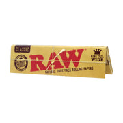 RAW Classic unbleached rolling papers, natural plant fibers, watermarked king size