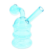 Ridged glass oil burner rig, 4.5 inch concentrate piece in assorted colors